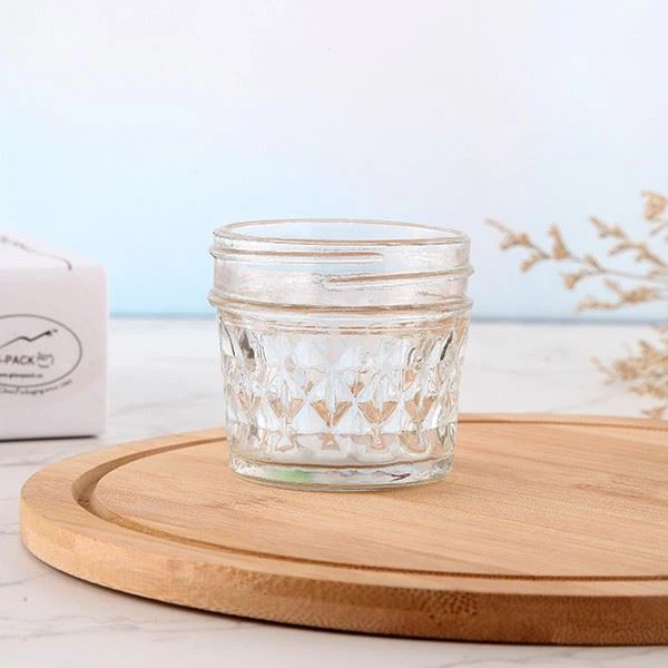 120ml Glass Jar Diamond Shape Jar With Lid For Honey Packing