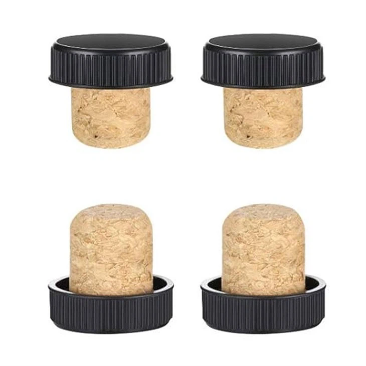 Wood Cork Stopper With Plastic Top